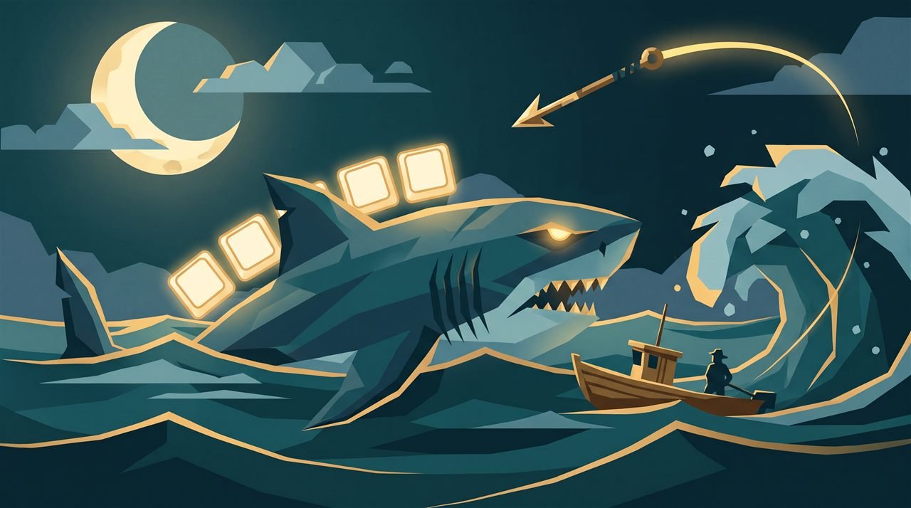 Shark Typer — type the word above each shark before it bites your boat